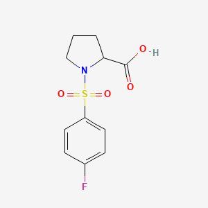 molecular formula C11H12FNO4S B3422312 1-(4-Fluoro-benzenesulfonyl)-pyrrolidine-2-carboxylic acid CAS No. 251096-96-5