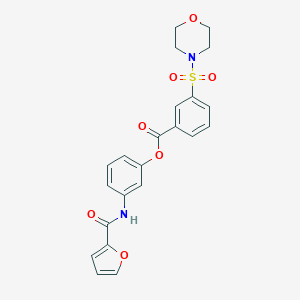 molecular formula C22H20N2O7S B342235 3-[(Furan-2-ylcarbonyl)amino]phenyl 3-(morpholin-4-ylsulfonyl)benzoate 
