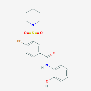 molecular formula C18H19BrN2O4S B342239 4-bromo-N-(2-hydroxyphenyl)-3-(1-piperidinylsulfonyl)benzamide 