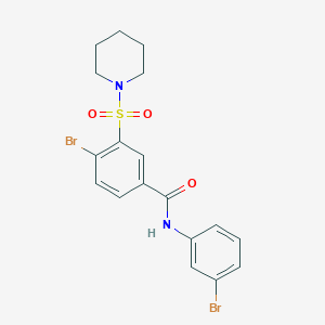 molecular formula C18H18Br2N2O3S B342240 4-bromo-N-(3-bromophenyl)-3-(1-piperidinylsulfonyl)benzamide 