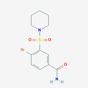 molecular formula C12H15BrN2O3S B342241 4-Bromo-3-(piperidin-1-ylsulfonyl)benzamide 