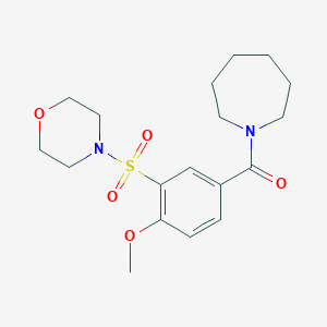 molecular formula C18H26N2O5S B342248 Azepan-1-yl-[4-methoxy-3-(morpholine-4-sulfonyl)-phenyl]-methanone 