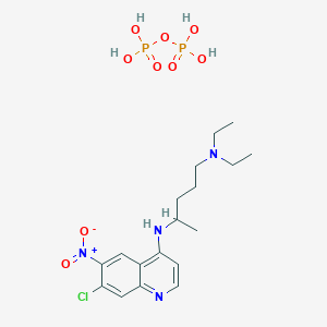 molecular formula C18H29ClN4O9P2 B034226 7-Chloro-4-((4-(diethylamino)-1-methylbutyl)amino)-6-nitroquinoline diphosphate CAS No. 102259-64-3