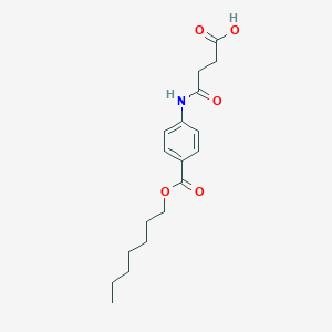 molecular formula C18H25NO5 B342260 4-{4-[(Heptyloxy)carbonyl]anilino}-4-oxobutanoic acid 
