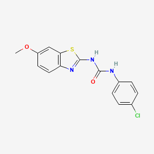 molecular formula C15H12ClN3O2S B3422601 1-(4-Chlorophenyl)-3-(6-methoxy-1,3-benzothiazol-2-yl)urea CAS No. 26130-03-0