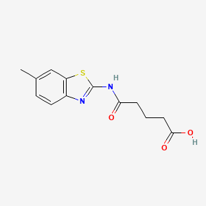 molecular formula C13H14N2O3S B3422615 5-[(6-Methyl-1,3-benzothiazol-2-yl)amino]-5-oxopentanoic acid CAS No. 261505-38-8
