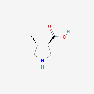 molecular formula C6H11NO2 B3422632 (3R,4R)-4-methylpyrrolidine-3-carboxylic acid CAS No. 261896-34-8