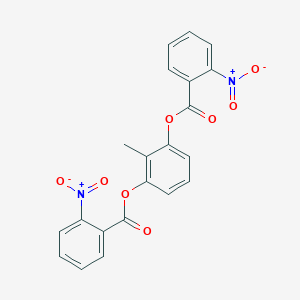 molecular formula C21H14N2O8 B342268 3-({2-Nitrobenzoyl}oxy)-2-methylphenyl 2-nitrobenzoate 