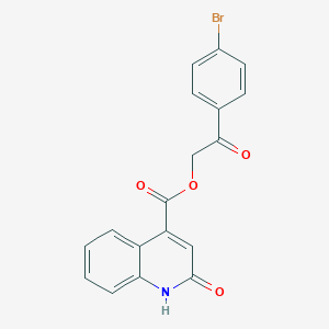 molecular formula C18H12BrNO4 B342277 2-(4-Bromophenyl)-2-oxoethyl 2-hydroxy-4-quinolinecarboxylate 