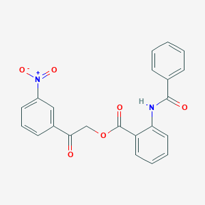 molecular formula C22H16N2O6 B342300 2-Benzoylamino-benzoic acid 2-(3-nitro-phenyl)-2-oxo-ethyl ester 