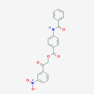 molecular formula C22H16N2O6 B342301 2-{3-Nitrophenyl}-2-oxoethyl 4-(benzoylamino)benzoate 