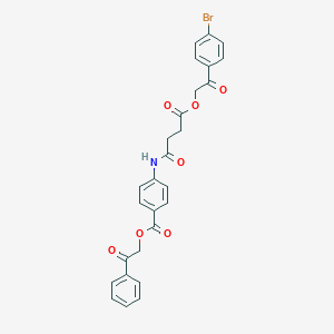 molecular formula C27H22BrNO7 B342303 2-Oxo-2-phenylethyl 4-({4-[2-(4-bromophenyl)-2-oxoethoxy]-4-oxobutanoyl}amino)benzoate 