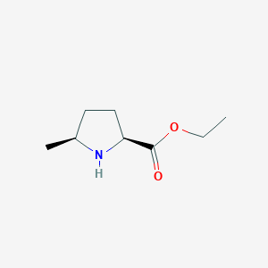 molecular formula C8H15NO2 B3423044 (2S,5S)-Ethyl 5-methylpyrrolidine-2-carboxylate CAS No. 28168-91-4