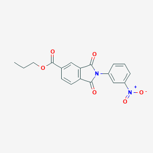 molecular formula C18H14N2O6 B342315 Propyl 2-{3-nitrophenyl}-1,3-dioxo-5-isoindolinecarboxylate 
