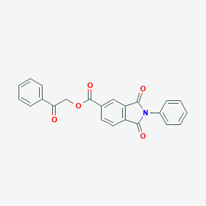 molecular formula C23H15NO5 B342320 2-Oxo-2-phenylethyl 1,3-dioxo-2-phenyl-5-isoindolinecarboxylate 