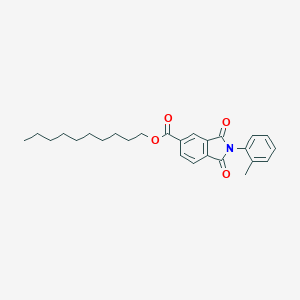 molecular formula C26H31NO4 B342327 1,3-Dioxo-2-o-tolyl-2,3-dihydro-1H-isoindole-5-carboxylic acid decyl ester 