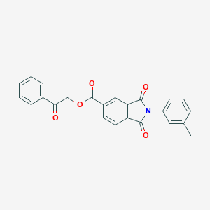 molecular formula C24H17NO5 B342331 2-Oxo-2-phenylethyl 2-(3-methylphenyl)-1,3-dioxoisoindoline-5-carboxylate 