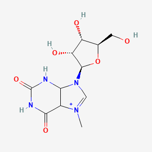 9-[(2R,3R,4S,5R)-3,4-dihydroxy-5-(hydroxymethyl)oxolan-2-yl]-7-methyl-4,5-dihydro-3H-purin-7-ium-2,6-dione