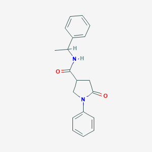 molecular formula C19H20N2O2 B342339 5-oxo-1-phenyl-N-(1-phenylethyl)-3-pyrrolidinecarboxamide 