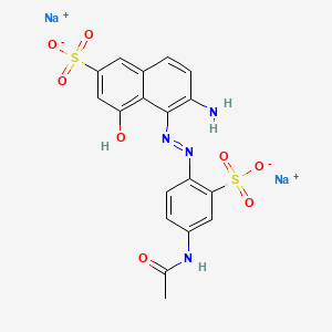 molecular formula C18H14N4Na2O8S2 B3423434 Disodium 5-((4-acetylamino-2-sulphophenyl)azo)-6-amino-4-hydroxynaphthalene-2-disulphonate CAS No. 302912-22-7