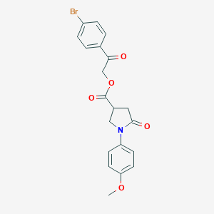 molecular formula C20H18BrNO5 B342349 2-(4-Bromophenyl)-2-oxoethyl 1-(4-methoxyphenyl)-5-oxo-3-pyrrolidinecarboxylate 