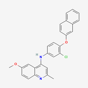 molecular formula C27H21ClN2O2 B3423542 N-[3-chloro-4-(naphthalen-2-yloxy)phenyl]-6-methoxy-2-methylquinolin-4-amine CAS No. 305866-70-0