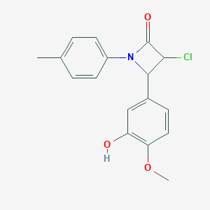 molecular formula C17H16ClNO3 B342369 3-Chloro-4-(3-hydroxy-4-methoxyphenyl)-1-(4-methylphenyl)-2-azetidinone 