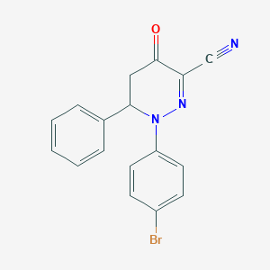molecular formula C17H12BrN3O B342373 2-(4-Bromophenyl)-5-oxo-3-phenyl-3,4-dihydropyridazine-6-carbonitrile 