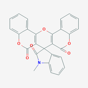 molecular formula C27H15NO6 B342377 1'-Methylspiro[6H,7H,8H-bis[1]benzopyrano[4,3-b:3',4'-e]pyran-7,3'-indoline]-2',6,8-trione 