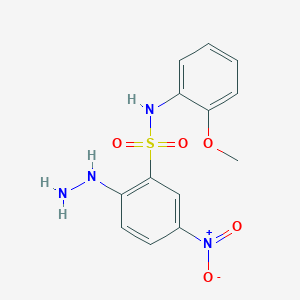 2-hydrazinyl-N-(2-methoxyphenyl)-5-nitrobenzene-1-sulfonamide