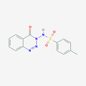 molecular formula C14H12N4O3S B342394 4-methyl-N-(4-oxo-1,2,3-benzotriazin-3(4H)-yl)benzenesulfonamide 