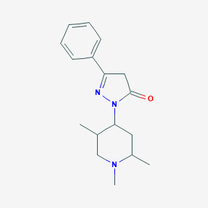 molecular formula C17H23N3O B034240 5-phenyl-2-(1,2,5-trimethylpiperidin-4-yl)-4H-pyrazol-3-one CAS No. 102689-19-0