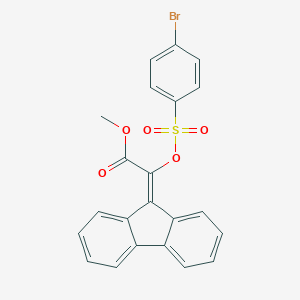 molecular formula C22H15BrO5S B342407 methyl {[(4-bromophenyl)sulfonyl]oxy}(9H-fluoren-9-ylidene)acetate 