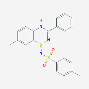 molecular formula C21H19N3O2S2 B342409 4-methyl-N-(7-methyl-3-phenyl-4H-1lambda4,2,4-benzothiadiazin-1-ylidene)benzenesulfonamide 