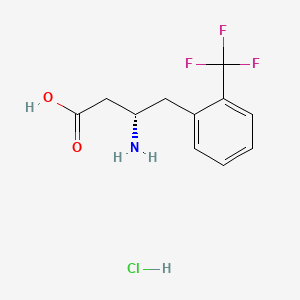 molecular formula C11H13ClF3NO2 B3424096 (S)-3-Amino-4-(2-trifluoromethylphenyl)butanoic acid hydrochloride CAS No. 332061-77-5