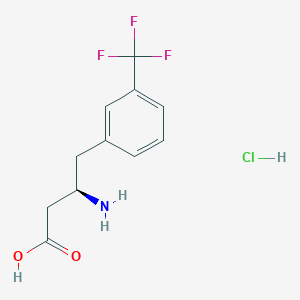 molecular formula C11H13ClF3NO2 B3424105 (R)-3-Amino-4-(3-(trifluoromethyl)phenyl)butanoic acid hydrochloride CAS No. 332061-80-0