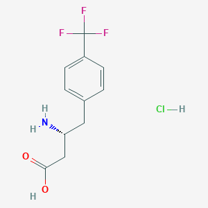 molecular formula C11H13ClF3NO2 B3424110 (R)-3-Amino-4-(4-trifluoromethylphenyl)butanoic acid hydrochloride CAS No. 332061-83-3