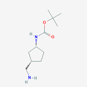 molecular formula C11H22N2O2 B3424418 tert-Butyl ((1R,3S)-rel-3-(aminomethyl)cyclopentyl)carbamate CAS No. 347185-71-1