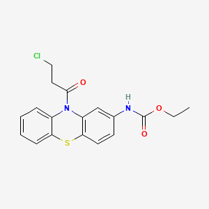 molecular formula C18H17ClN2O3S B3424422 ethyl N-[10-(3-chloropropanoyl)phenothiazin-2-yl]carbamate CAS No. 34749-22-9