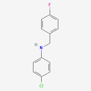 molecular formula C13H11ClFN B3424567 4-chloro-N-[(4-fluorophenyl)methyl]aniline CAS No. 356531-46-9
