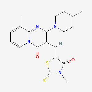 molecular formula C20H22N4O2S2 B3424631 (Z)-3-methyl-5-((9-methyl-2-(4-methylpiperidin-1-yl)-4-oxo-4H-pyrido[1,2-a]pyrimidin-3-yl)methylene)-2-thioxothiazolidin-4-one CAS No. 361994-42-5