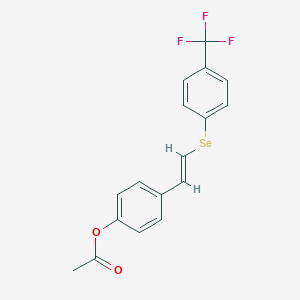 molecular formula C17H13F3O2Se B342472 4-(2-{[4-(Trifluoromethyl)phenyl]selanyl}vinyl)phenyl acetate 