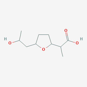 molecular formula C10H18O4 B3424791 2-[5-(2-HYDROXYPROPYL)OXOLAN-2-YL]PROPANOIC ACID CAS No. 3688-54-8