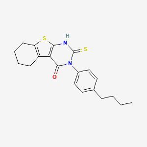 molecular formula C20H22N2OS2 B3424960 4-(4-Butylphenyl)-5-sulfanyl-8-thia-4,6-diazatricyclo[7.4.0.0^{2,7}]trideca-1(9),2(7),5-trien-3-one CAS No. 379255-86-4