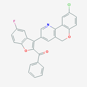 molecular formula C27H15ClFNO3 B342497 [3-(9-chloro-5H-chromeno[4,3-b]pyridin-3-yl)-5-fluoro-1-benzofuran-2-yl](phenyl)methanone 