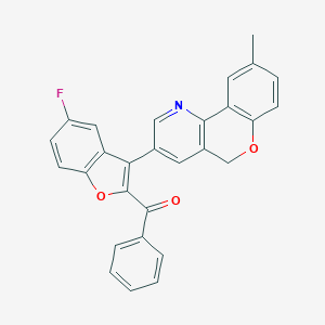 molecular formula C28H18FNO3 B342498 [5-fluoro-3-(9-methyl-5H-chromeno[4,3-b]pyridin-3-yl)-1-benzofuran-2-yl](phenyl)methanone 
