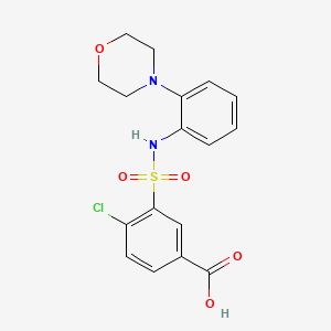molecular formula C17H17ClN2O5S B3424982 4-Chloro-3-{[2-(morpholin-4-yl)phenyl]sulfamoyl}benzoic acid CAS No. 380349-02-0
