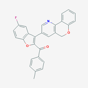 molecular formula C28H18FNO3 B342499 [3-(5H-chromeno[4,3-b]pyridin-3-yl)-5-fluoro-1-benzofuran-2-yl](4-methylphenyl)methanone 