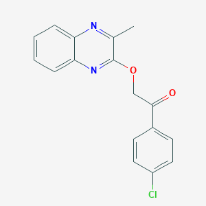molecular formula C17H13ClN2O2 B342508 1-(4-Chlorophenyl)-2-[(3-methyl-2-quinoxalinyl)oxy]ethanone 