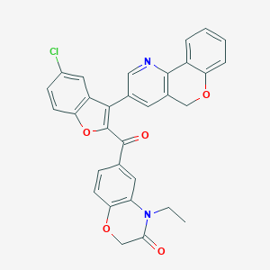 6-{[5-chloro-3-(5H-chromeno[4,3-b]pyridin-3-yl)-1-benzofuran-2-yl]carbonyl}-4-ethyl-2H-1,4-benzoxazin-3(4H)-one